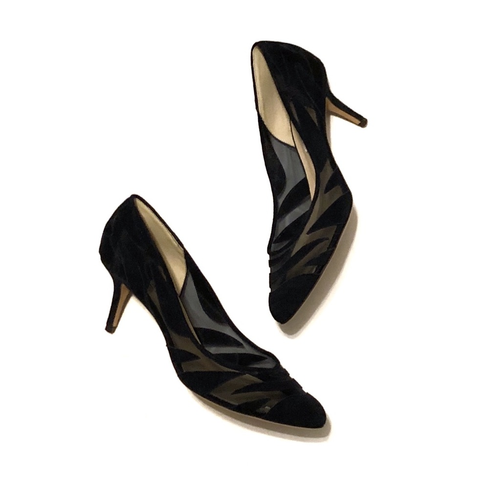 Jimmy Choo | Black Mesh Velvet Heels | 40 (US 10)